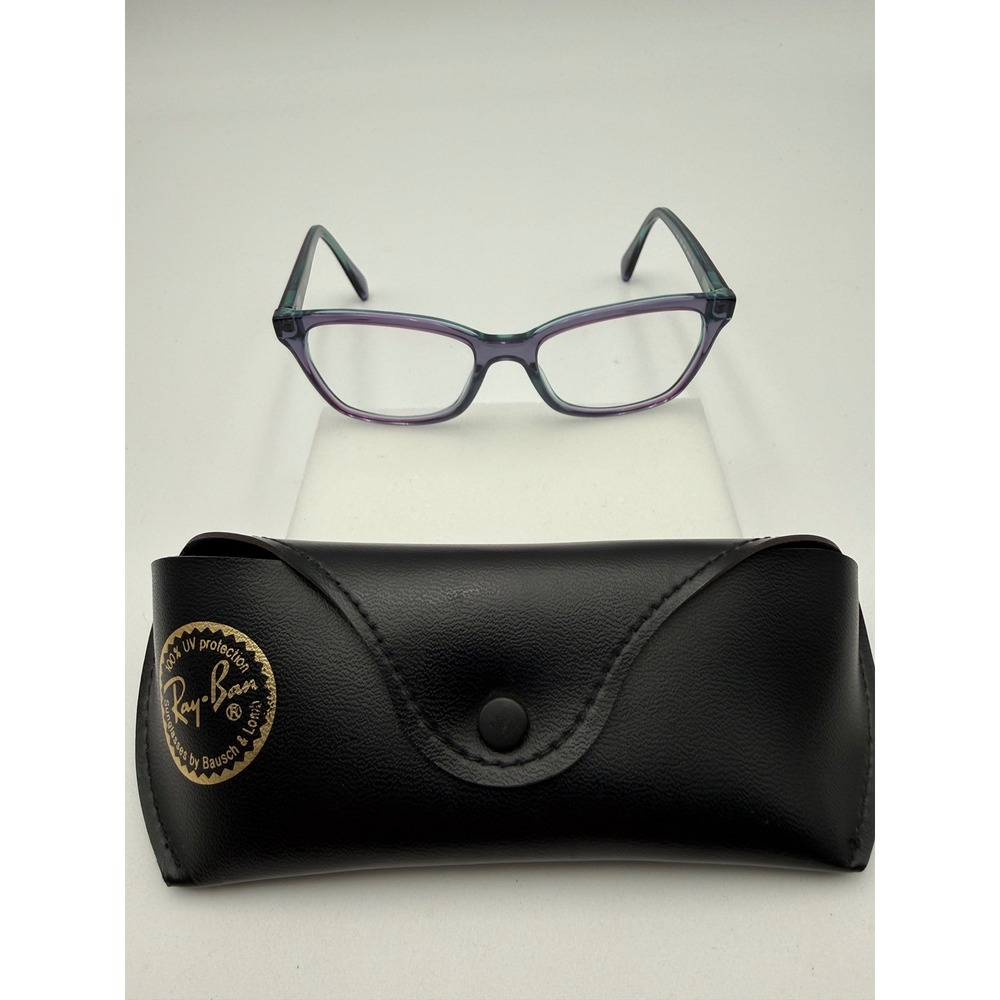 Ray-Ban Eyeglass Frames Kids 48-16-130 Purple Teal Excellent RB 1554 Cat Eye